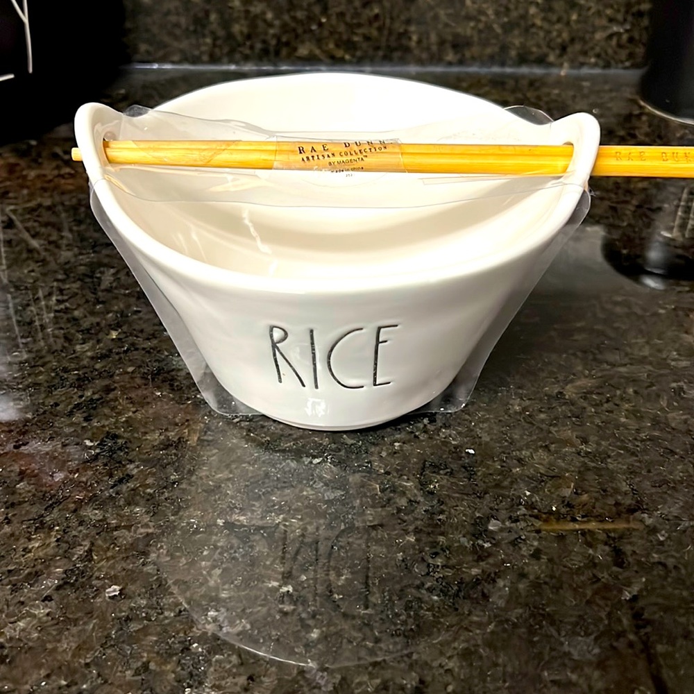 RAE DUNN-Rice Bowl with Chopsticks 🥢